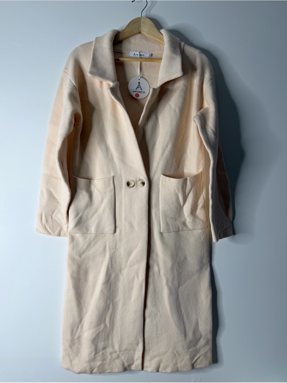Cream Long Collar Coat